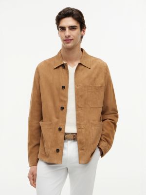 giacca in stile da lavoro con logo in rilievo brown da uomini tommy hilfiger