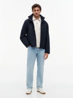 Logo Collar Zip-Thru Jacket — Blue 2
