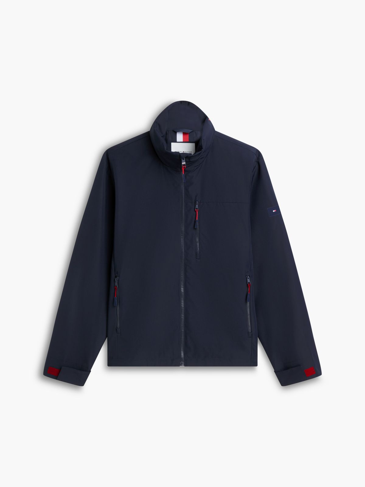 Logo Collar Zip-Thru Jacket — Blue