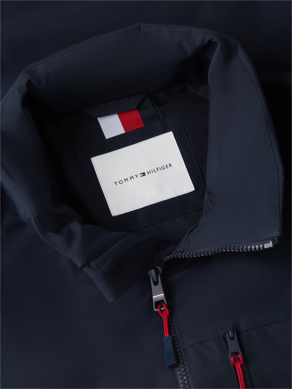 Logo Collar Zip-Thru Jacket — Blue