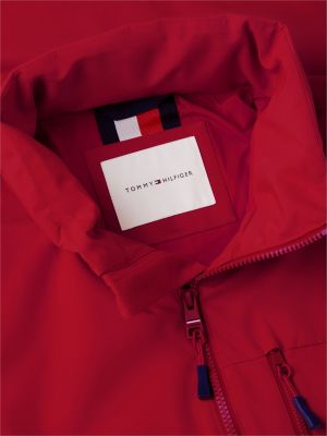 red logo collar zip-thru jacket for men tommy hilfiger