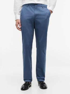 blue denton straight fit chinos mit print-struktur für herren - tommy hilfiger
