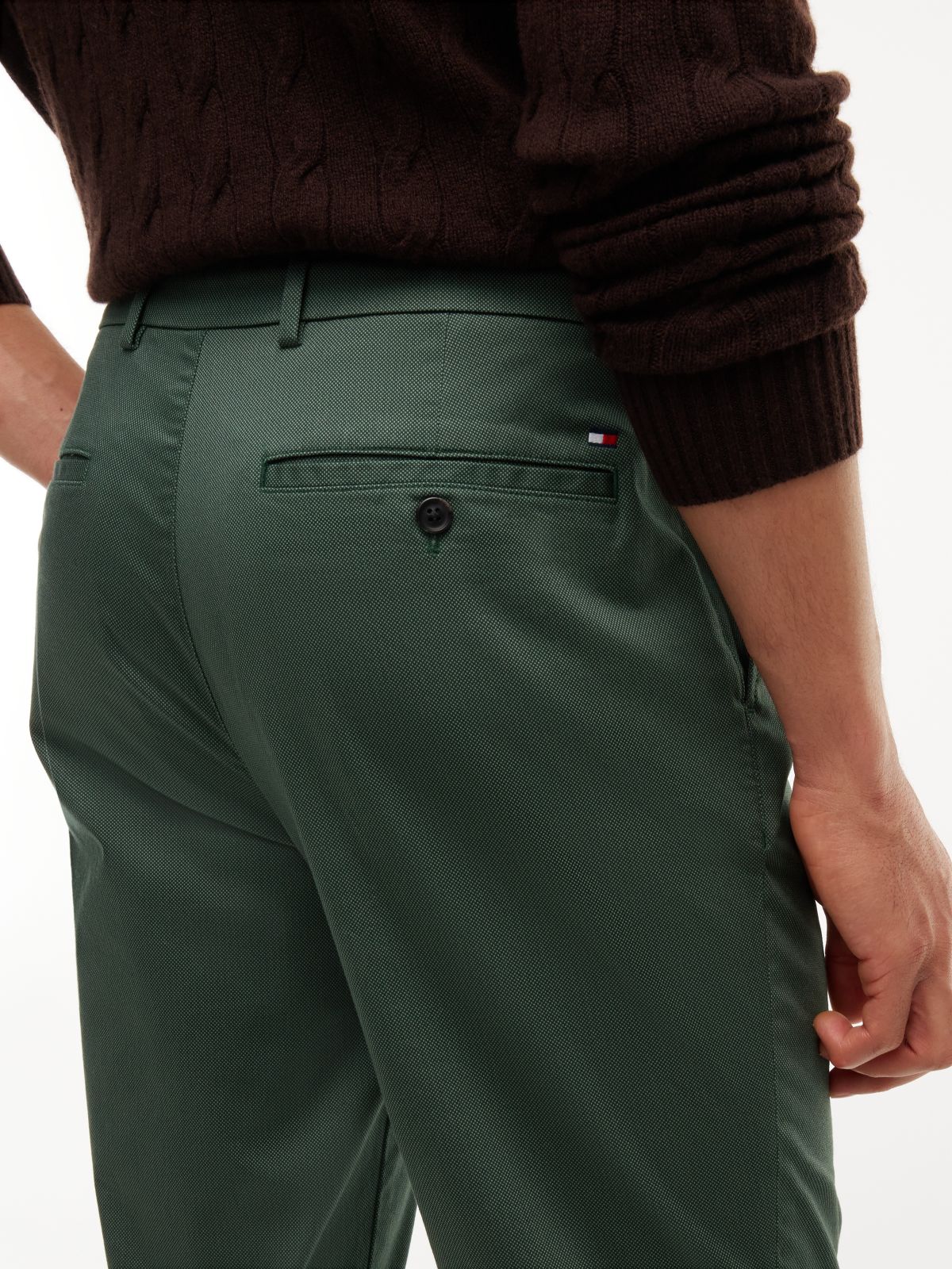 Denton Slim Straight Leg Textured Chinos — Green