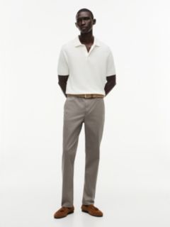 Denton Slim Straight Leg Textured Chinos — Grey 2