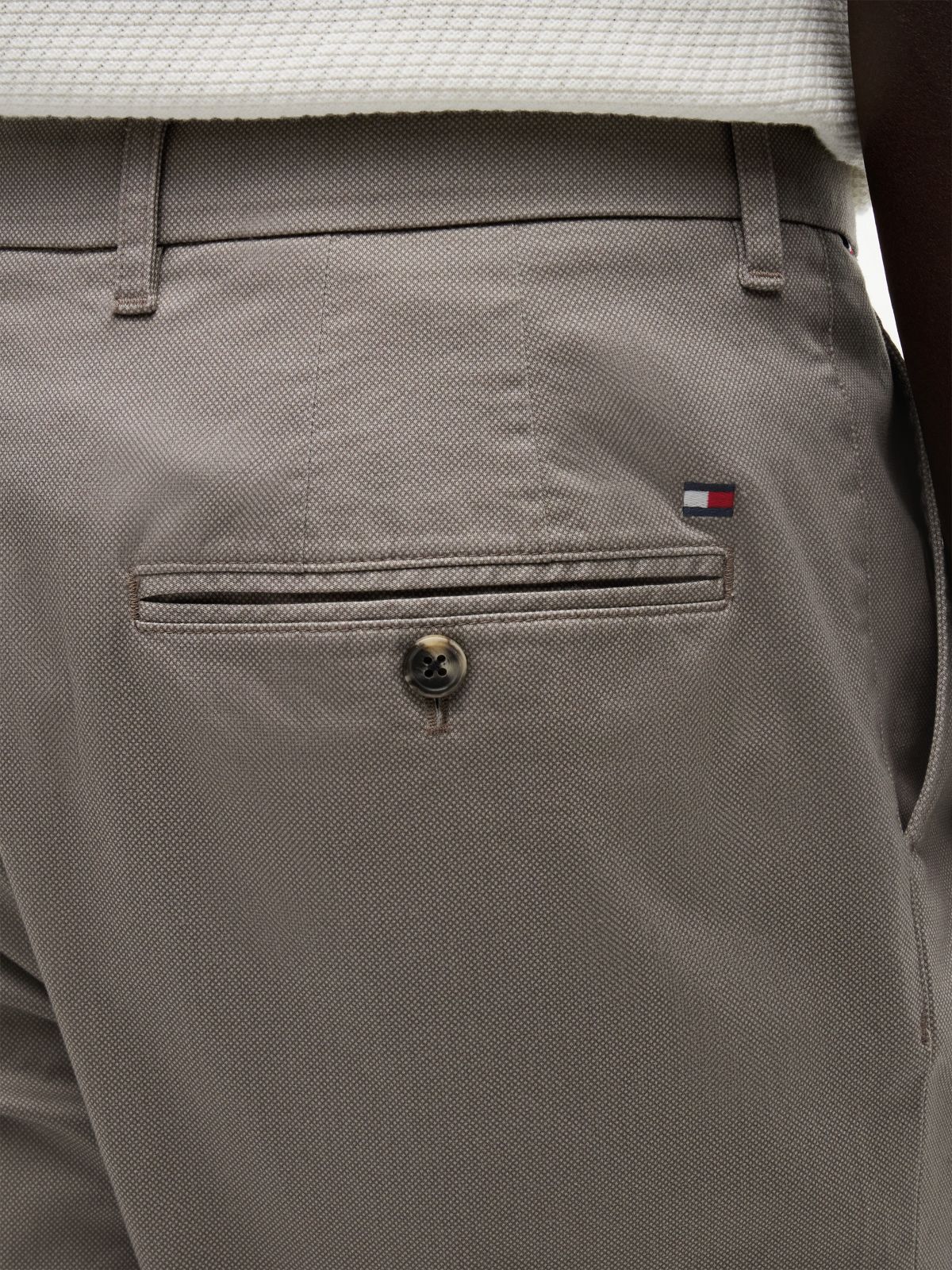Denton Slim Straight Leg Textured Chinos — Grey