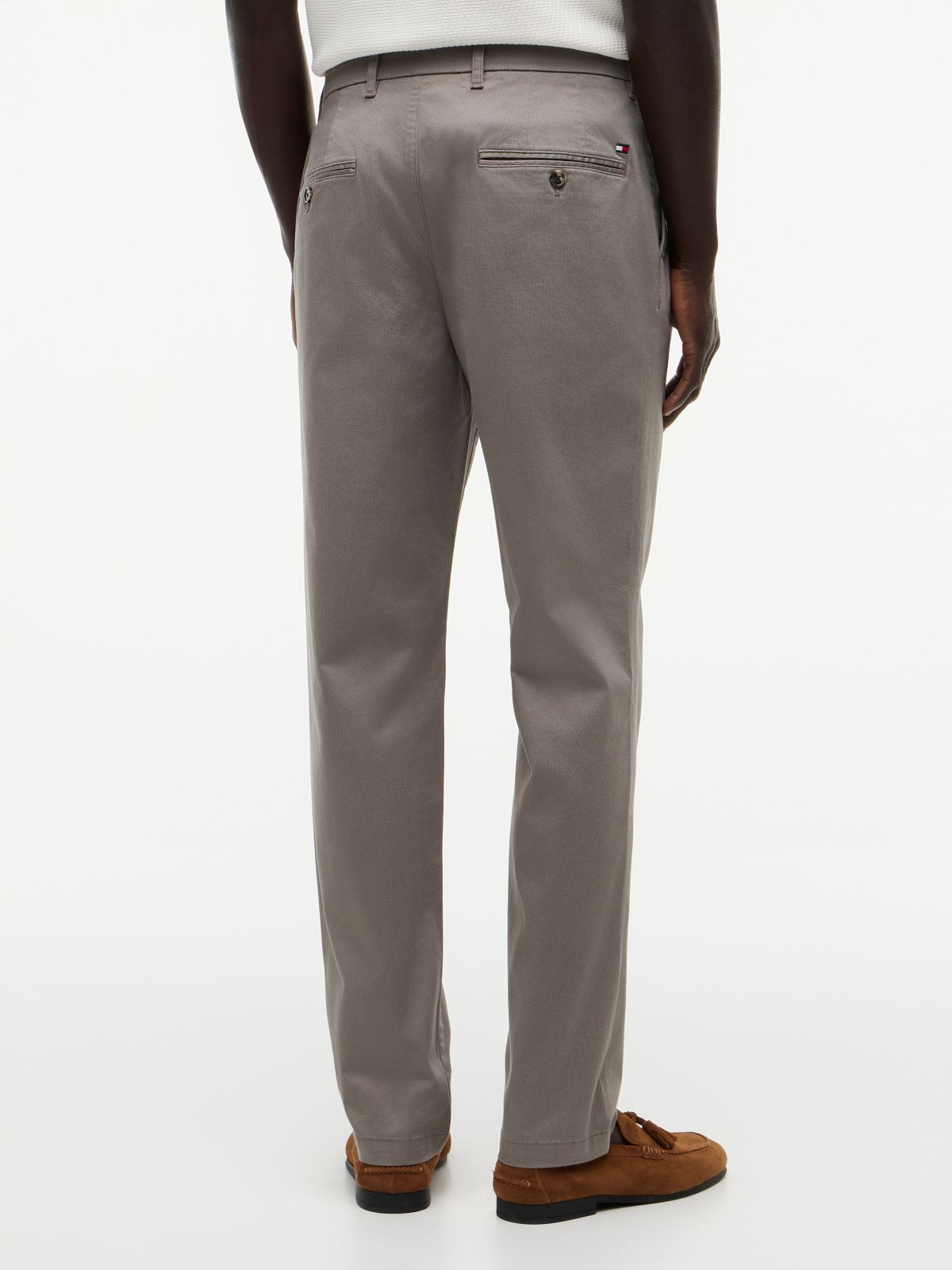 Denton Slim Straight Leg Textured Chinos — Grey