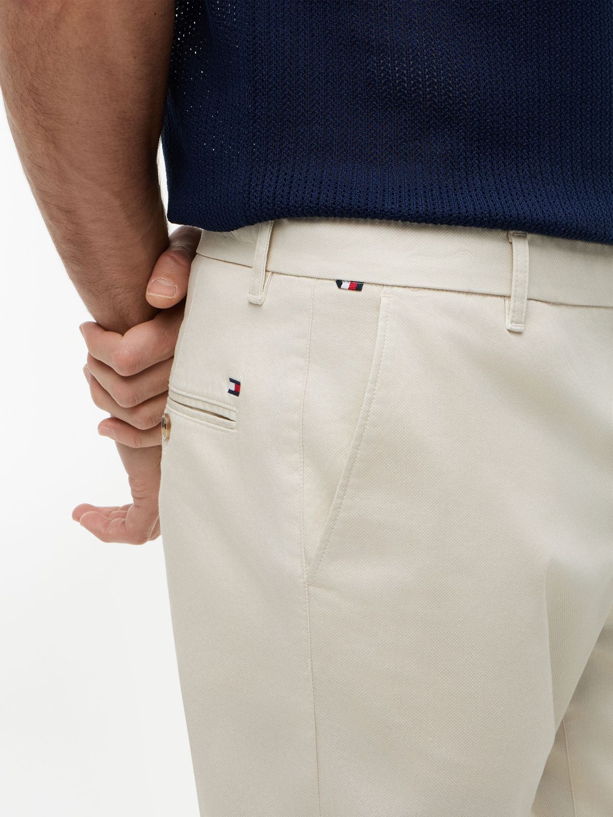 Bleecker Slim Textured Chinos — Beige
