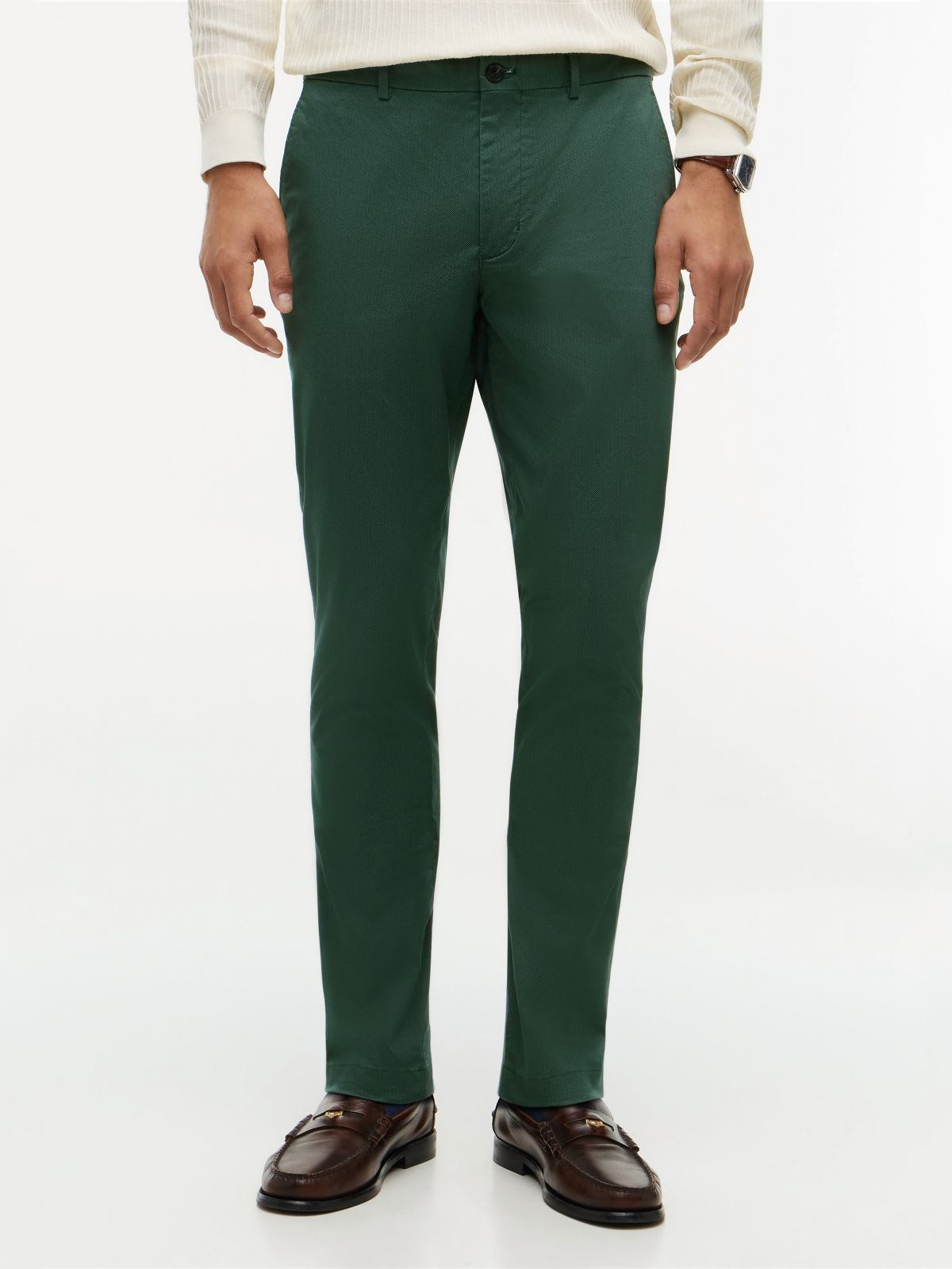 Bleecker Slim Textured Chinos — Green