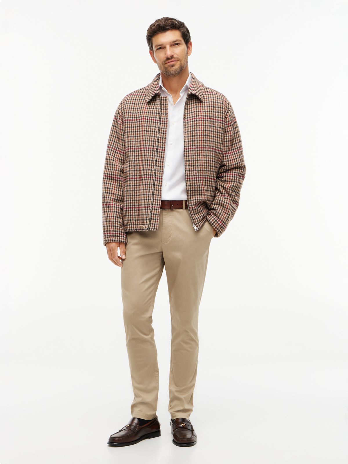 Bleecker Slim Textured Chinos — Khaki