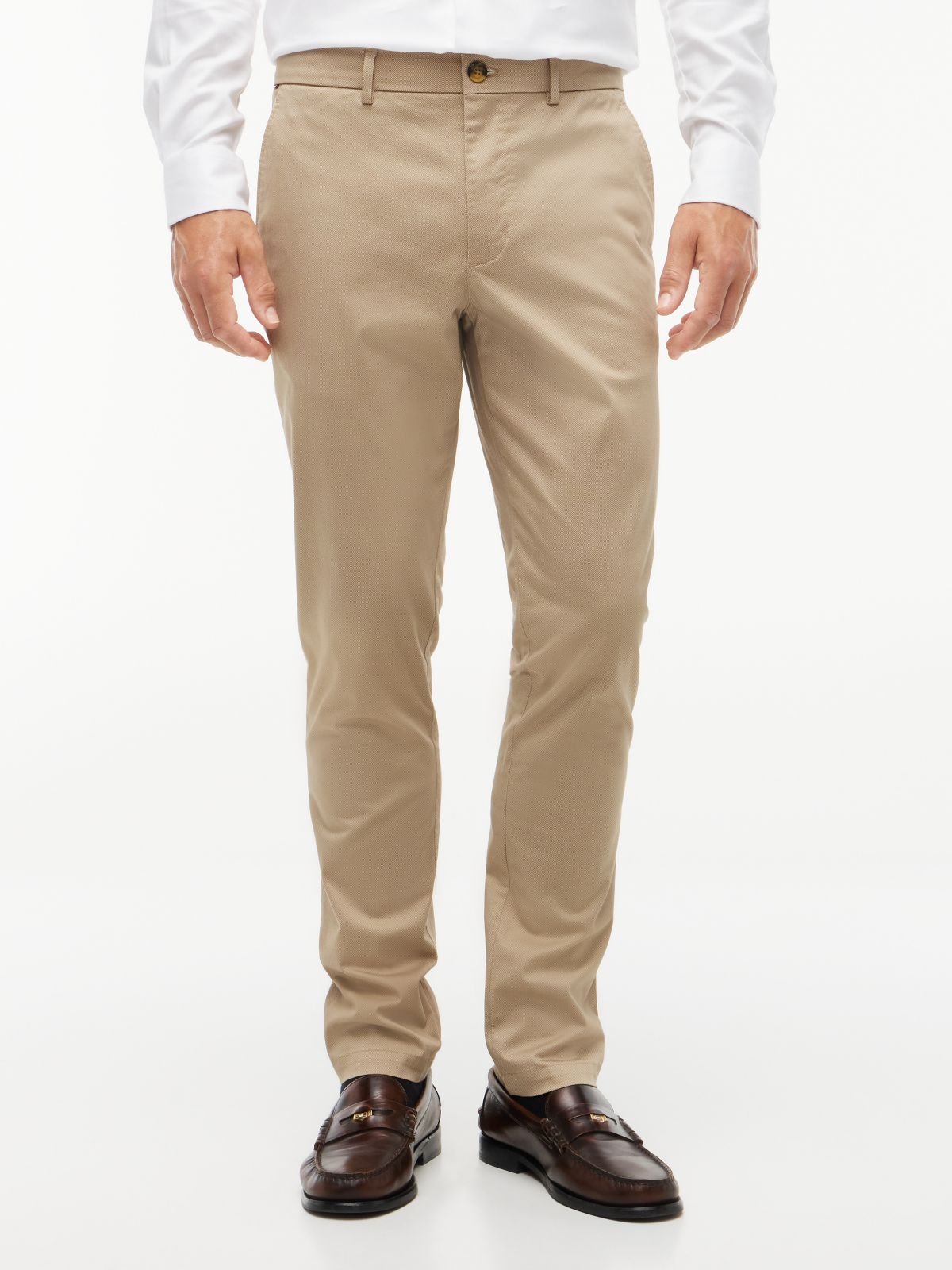 Bleecker Slim Textured Chinos — Khaki