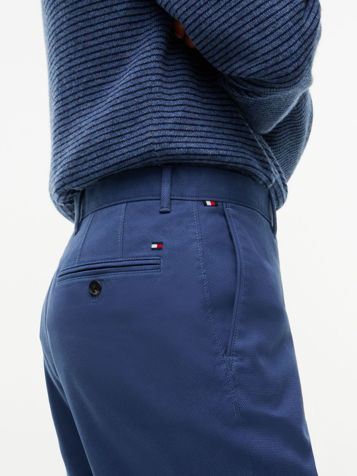 Dover Regular Straight Open Structured Chinos — Blue