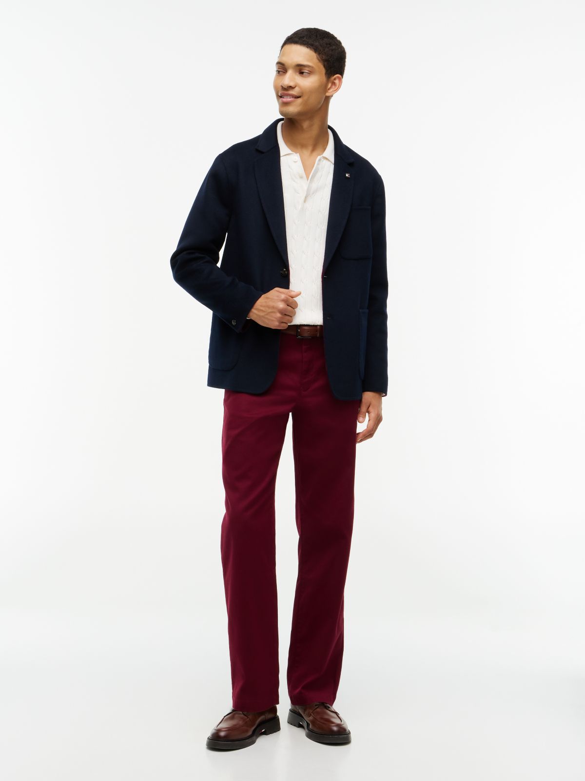Dover Regular Straight Open Structured Chinos — Purple