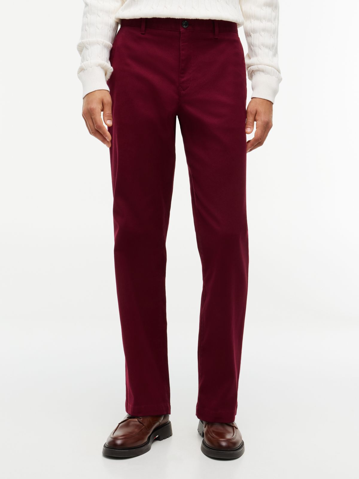 Dover Regular Straight Open Structured Chinos — Purple