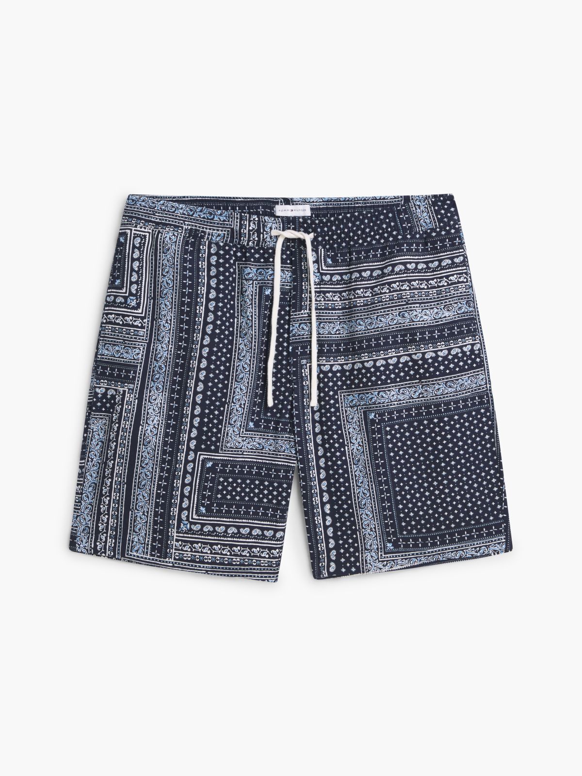 Dover Regular Straight Bandana Print Shorts — Blue