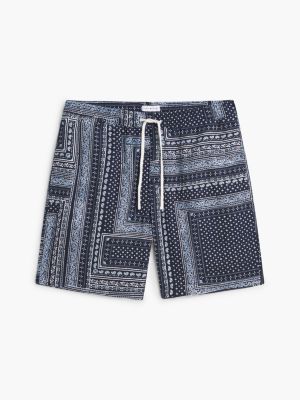 blue dover shorts mit bandana-print und 8 schrittlänge für herren - tommy hilfiger