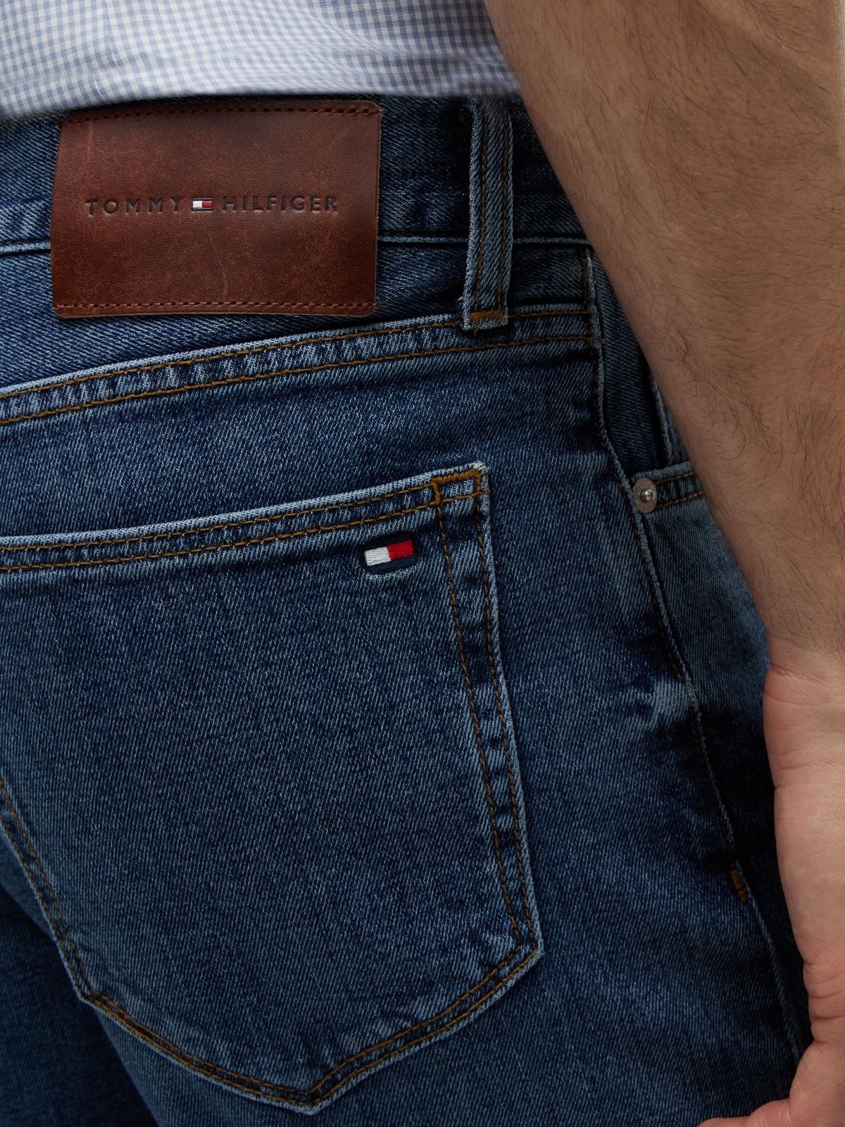 Denton Slim Straight Whiskered Jeans — Blue