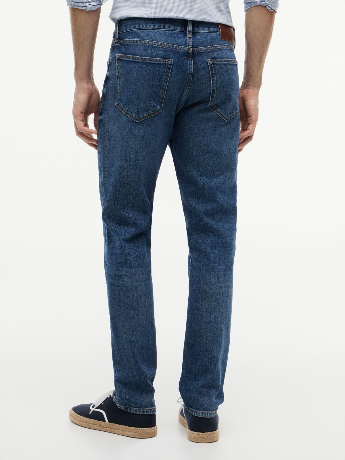 Denton Slim Straight Whiskered Jeans — Blue