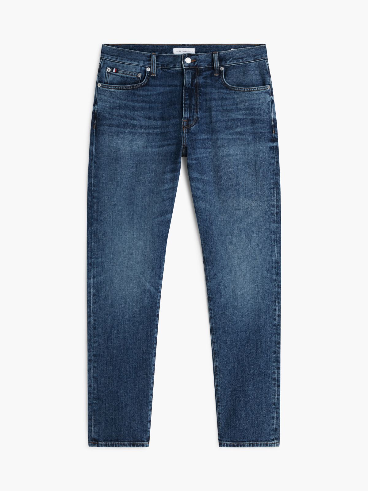 Denton Slim Straight Whiskered Jeans — Blue