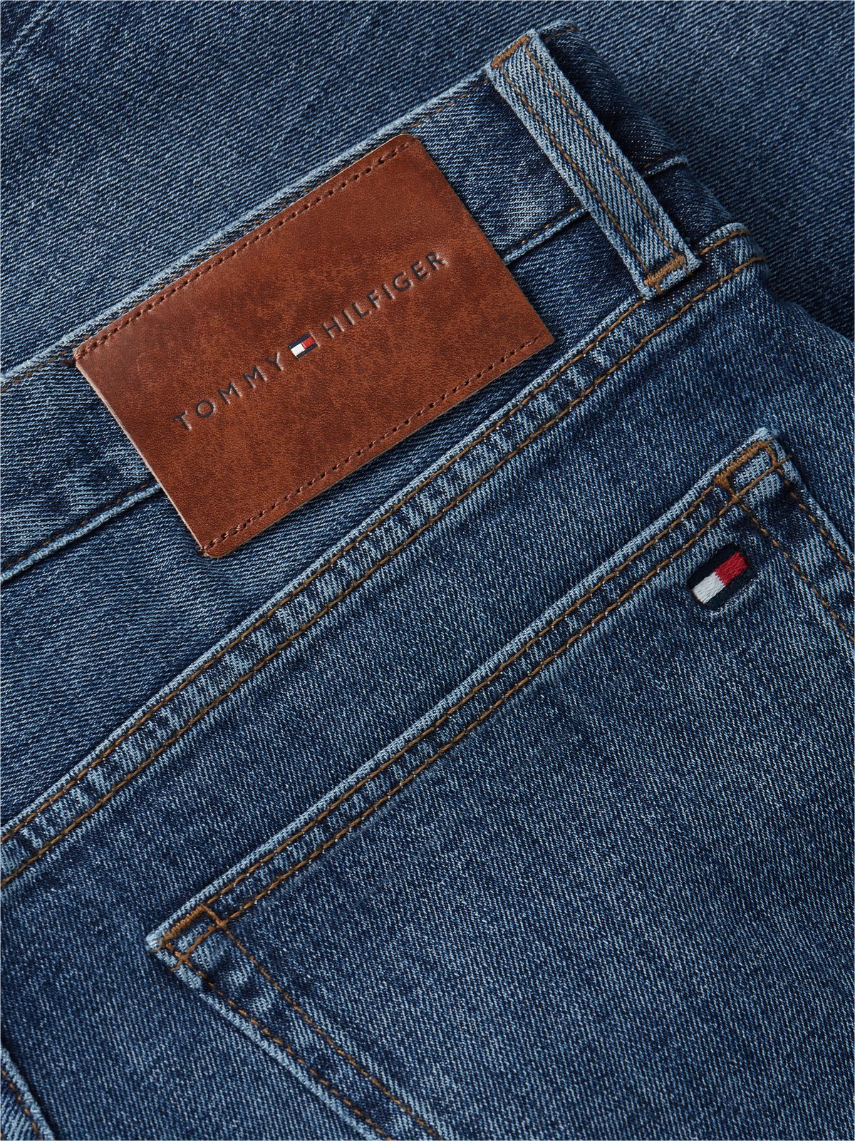 Denton Slim Straight Whiskered Jeans — Blue
