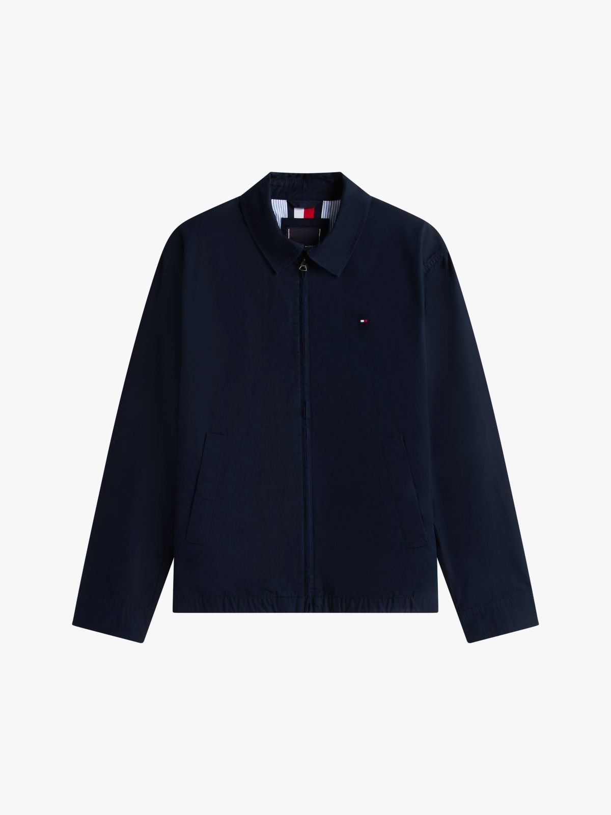 Lightweight Flag Embroidery Zip-Thru Ivy Jacket — Blue