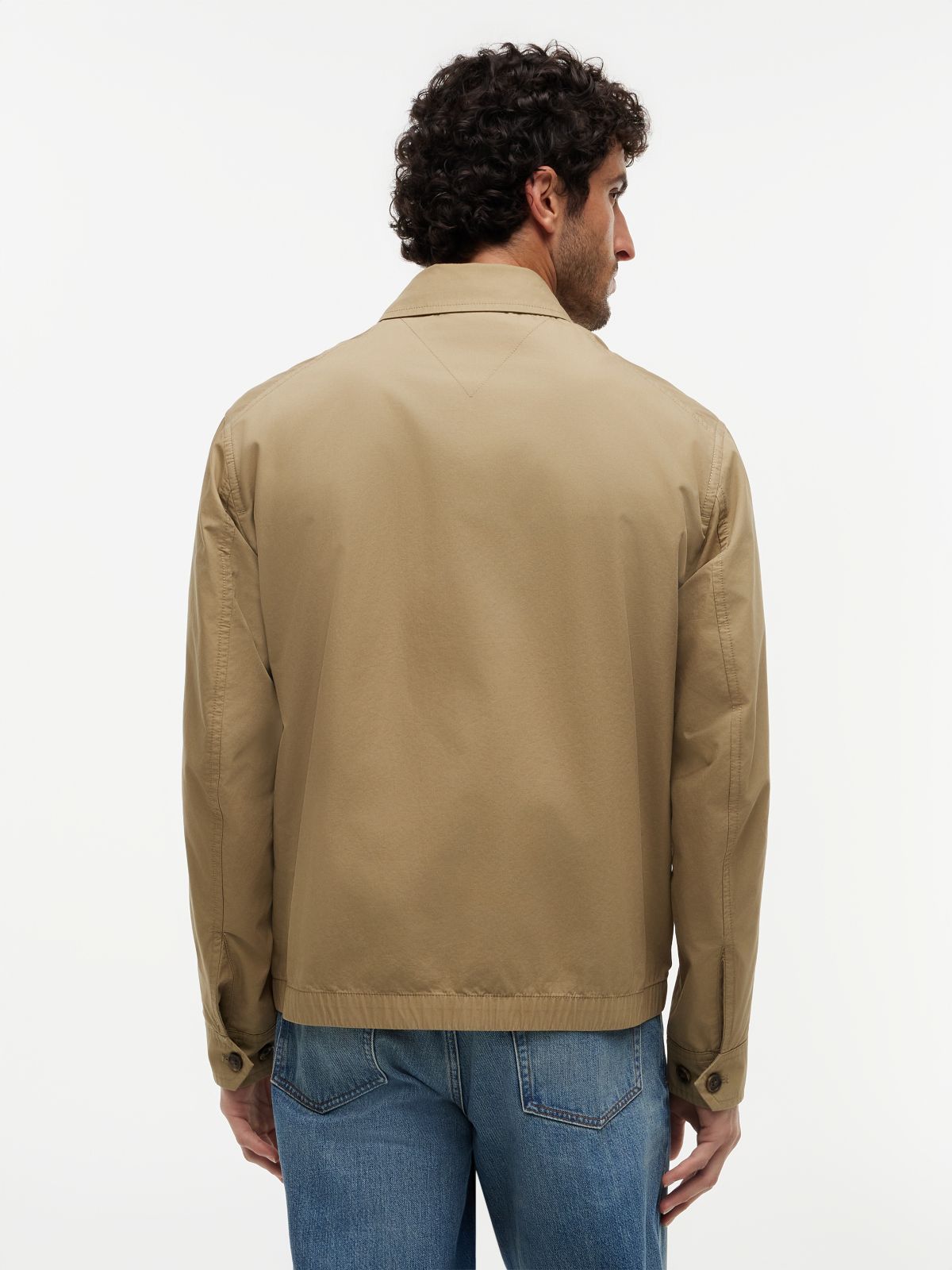 Lightweight Flag Embroidery Zip-Thru Ivy Jacket — Brown