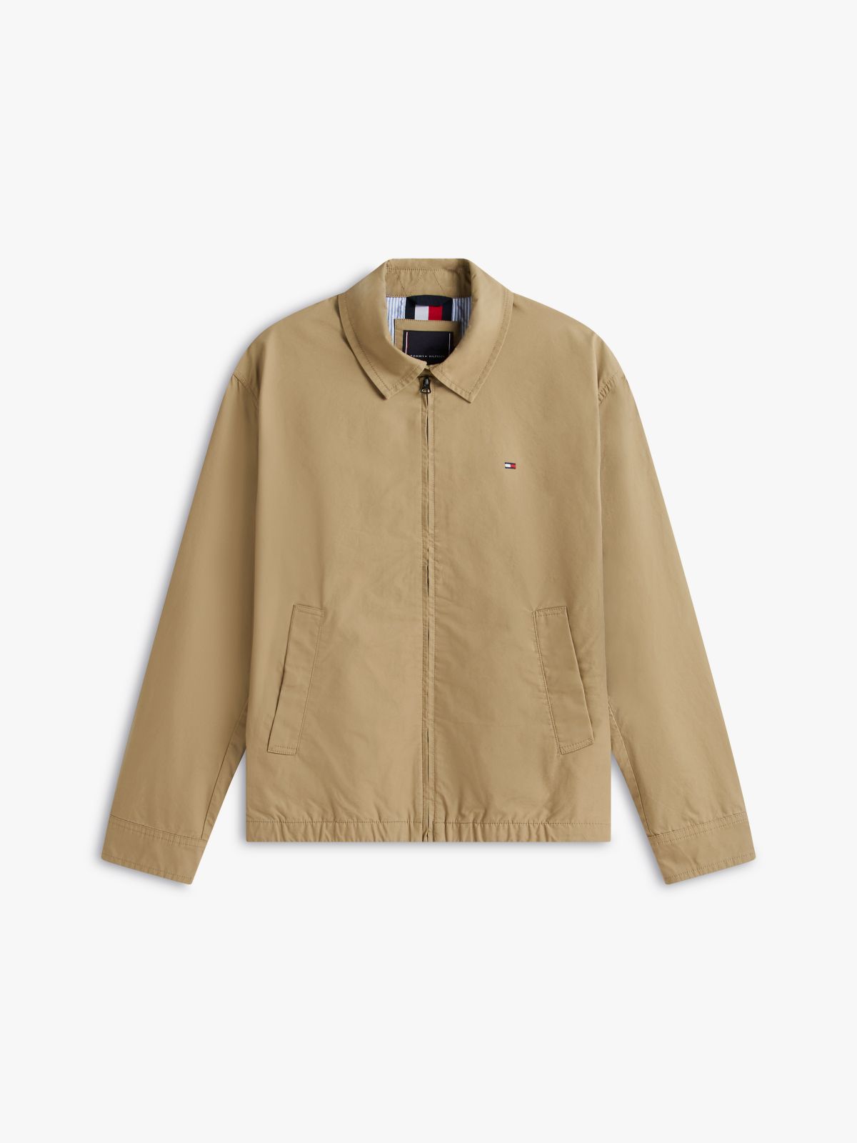 Lightweight Flag Embroidery Zip-Thru Ivy Jacket — Brown