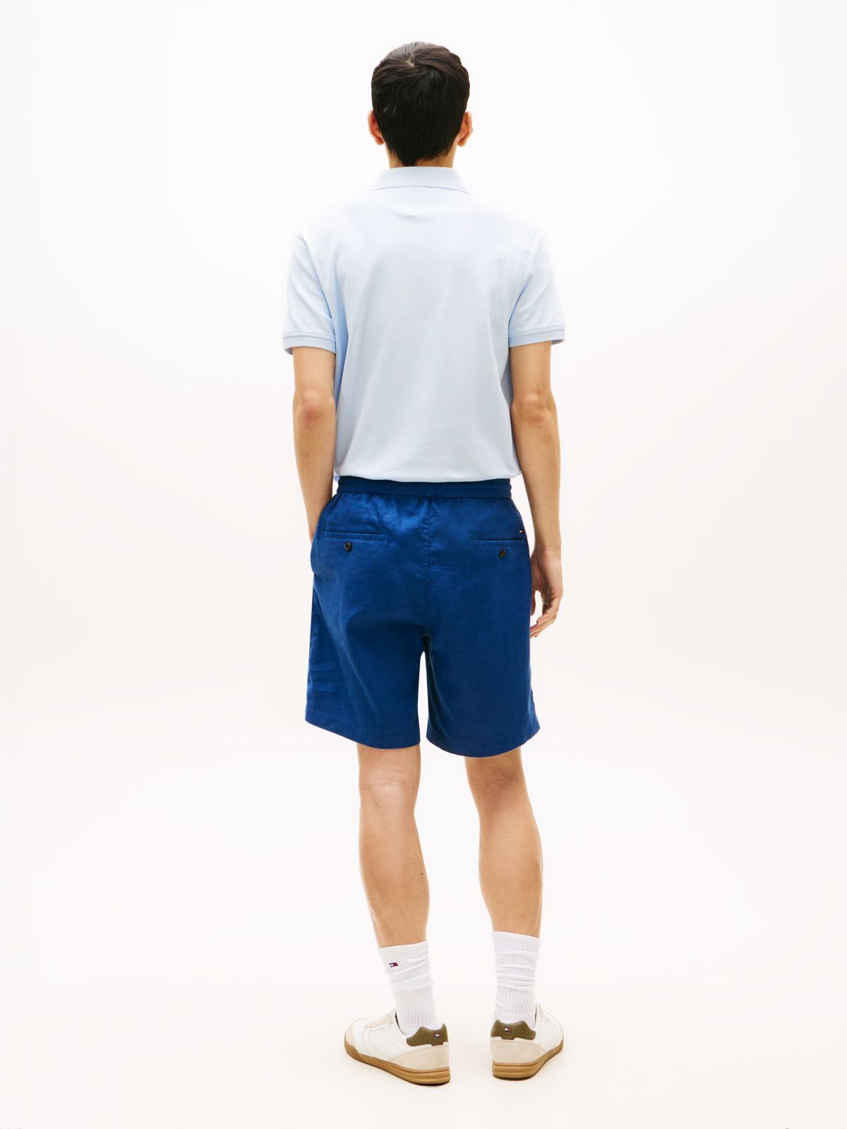 Dover Regular Straight Linen Blend Chino Shorts — Blue