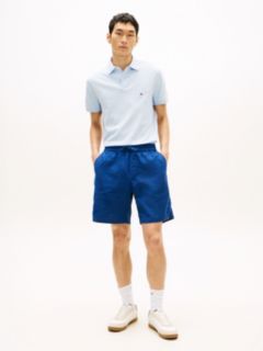 Dover Regular Straight Linen Blend Chino Shorts — Blue 1