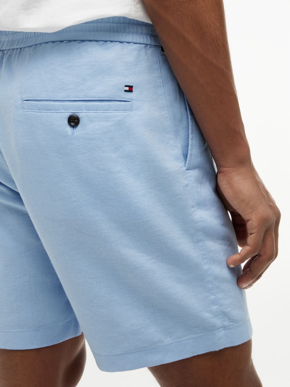 Dover Regular Straight Linen Blend Chino Shorts — Blue