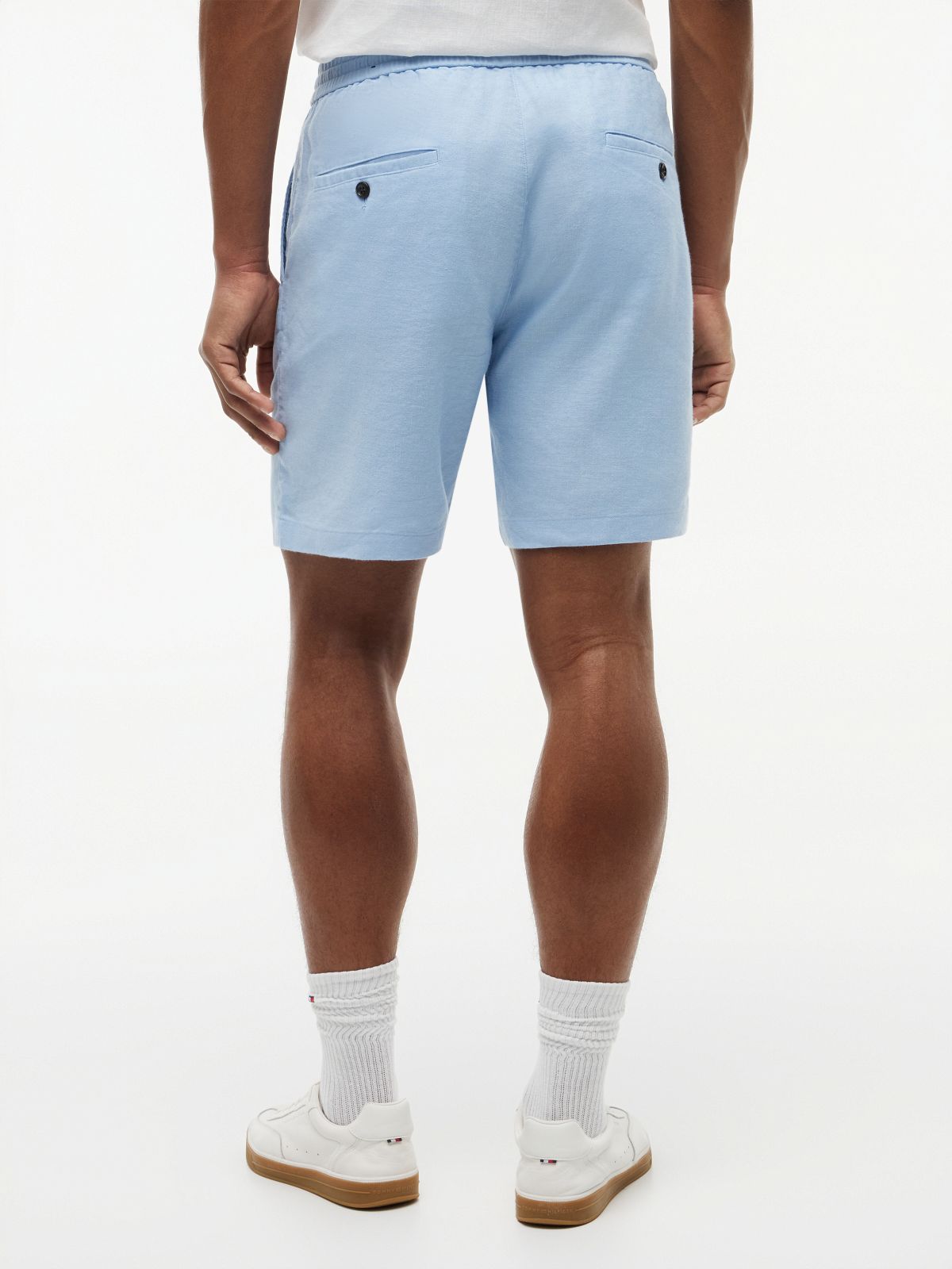 Dover Regular Straight Linen Blend Chino Shorts — Blue