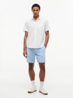 Dover Regular Straight Linen Blend Chino Shorts — Blue 1