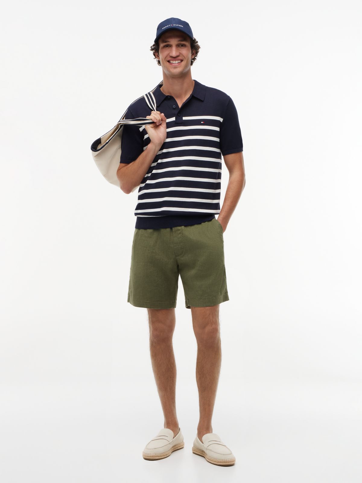 Dover Regular Straight Linen Blend Chino Shorts — Green
