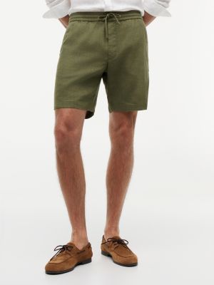 green dover linen blend 8 inseam chino shorts for men tommy hilfiger