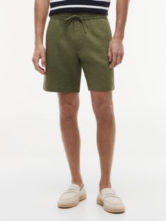 Dover Regular Straight Linen Blend Chino Shorts — Green 1