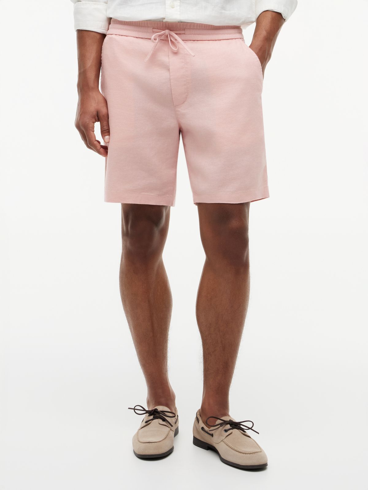 Dover Regular Straight Linen Blend Chino Shorts — Pink