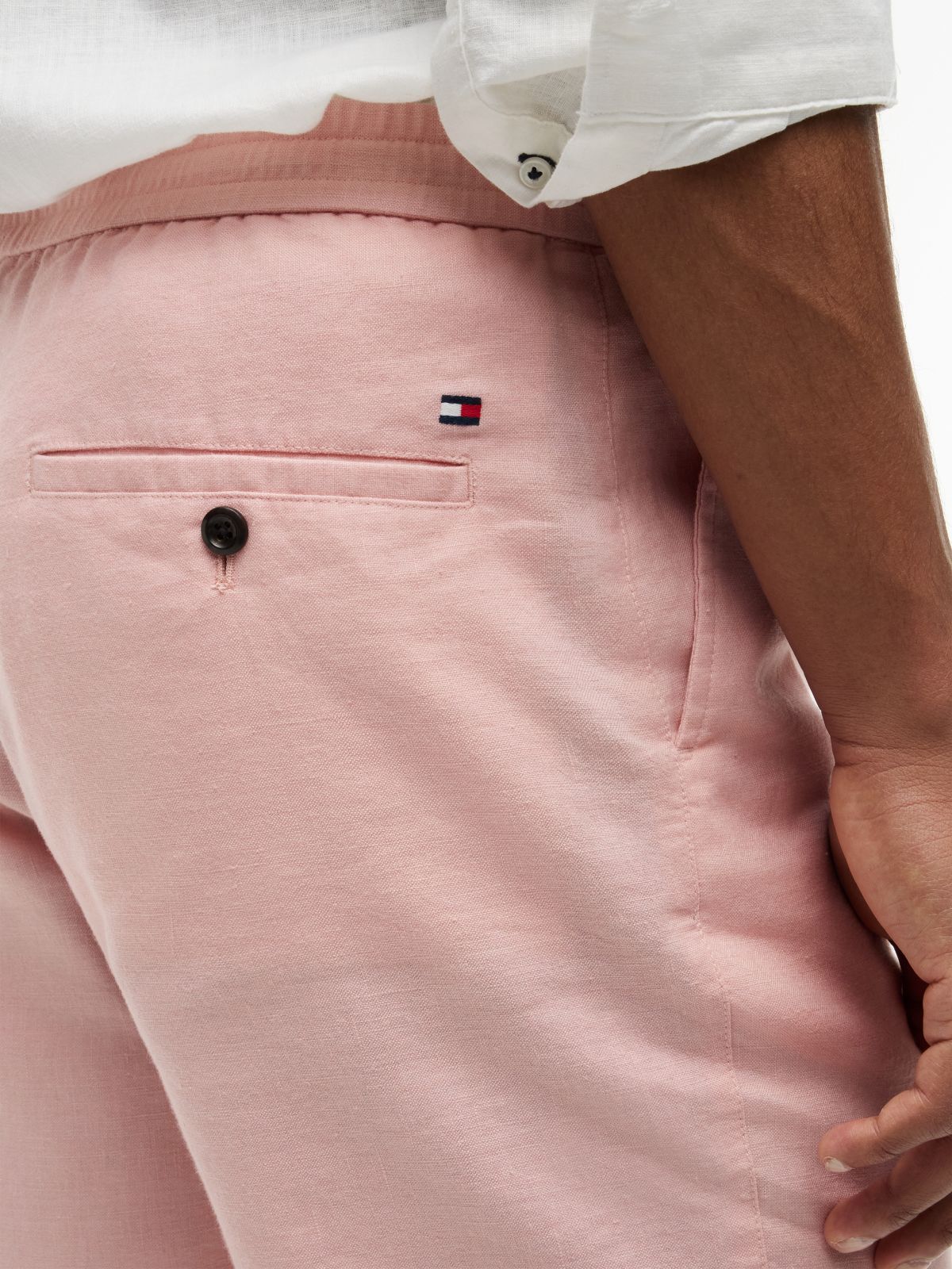 Dover Regular Straight Linen Blend Chino Shorts — Pink