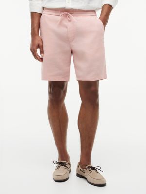 pink dover linen blend 8 inseam chino shorts for men tommy hilfiger