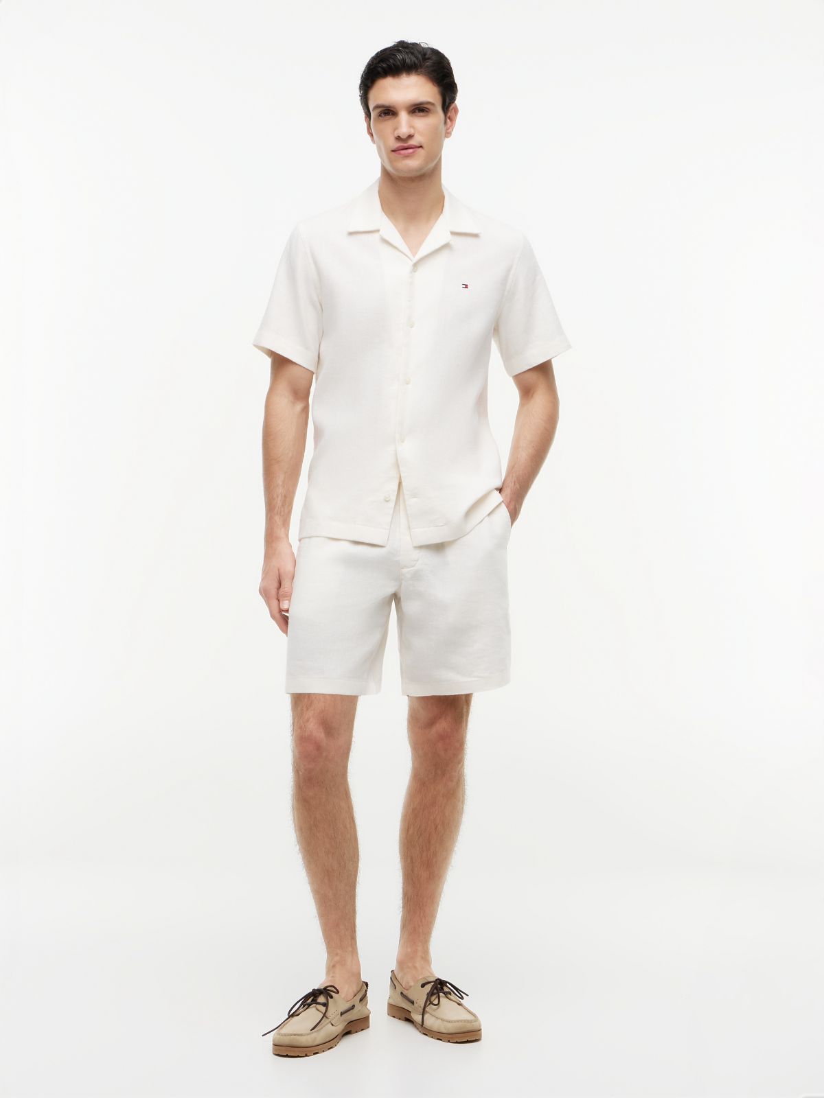Dover Regular Straight Linen Blend Chino Shorts — Yellow