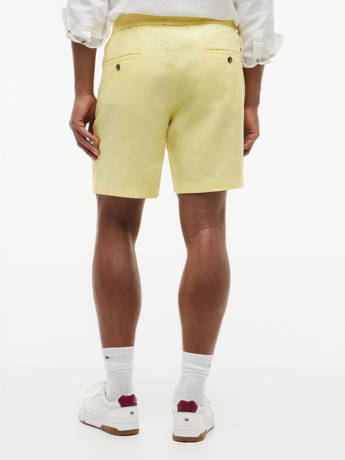 Dover Regular Straight Linen Blend Chino Shorts — Yellow