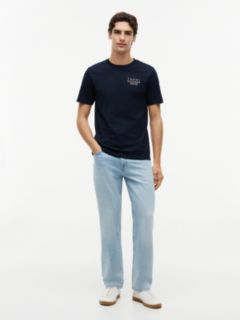 Wavy Flag Back Graphic Jersey T-Shirt — Blue 2