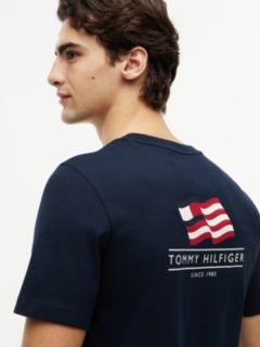 Wavy Flag Back Graphic Jersey T-Shirt — Blue 3