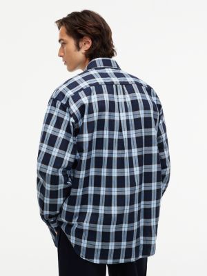 blue fragment check shirt for men tommy hilfiger