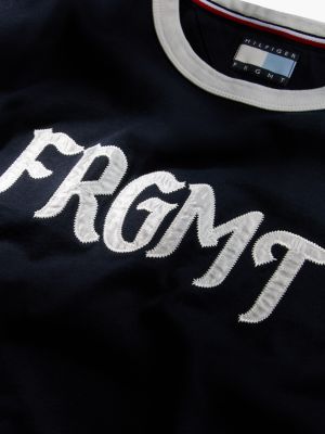 blauw tommy hilfiger x frgmt relaxed ringer t‑shirt voor heren - tommy hilfiger