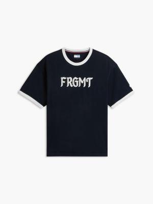blue fragment logo ringer t-shirt for men tommy hilfiger