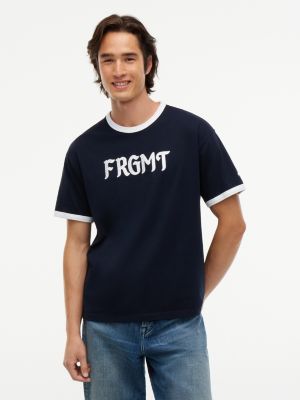 blue fragment logo ringer t-shirt for men tommy hilfiger