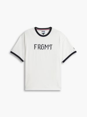 wit tommy hilfiger x frgmt relaxed ringer t‑shirt voor heren - tommy hilfiger