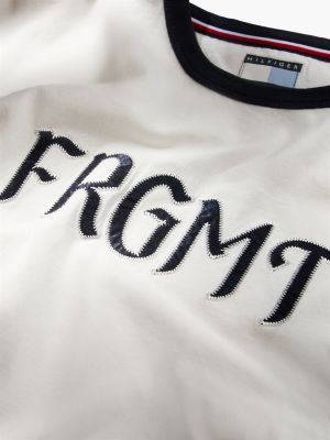 white fragment logo ringer t-shirt for men tommy hilfiger