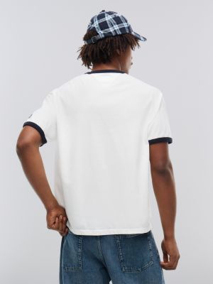 wit tommy hilfiger x frgmt relaxed ringer t‑shirt voor heren - tommy hilfiger