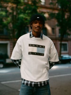 weiß tommy hilfiger x frgmt relaxed fit jersey‑t-shirt für herren - tommy hilfiger
