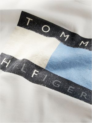 white fragment washed flag t-shirt for men tommy hilfiger